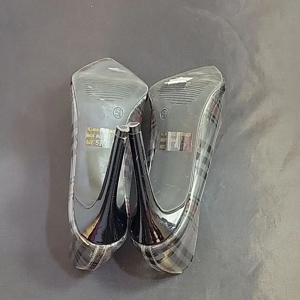 WILD DIVA PLAID POINTED TOE HIGH HEEL STILETTOS PUMP S2 - Picture 13 of 16